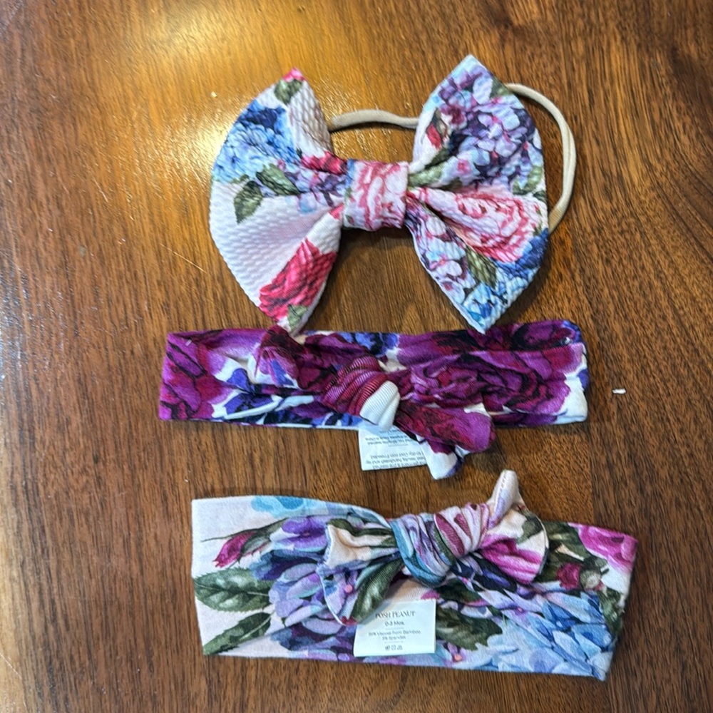 3 Posh Peanut baby girl bows
